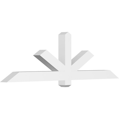 Ekena Millwork Kennewick Architectural Grade PVC Gable Bracket, 72"W x 21"H x 4"D x 4"F, 7/12 Pitch GBP072X21X0404KEN00